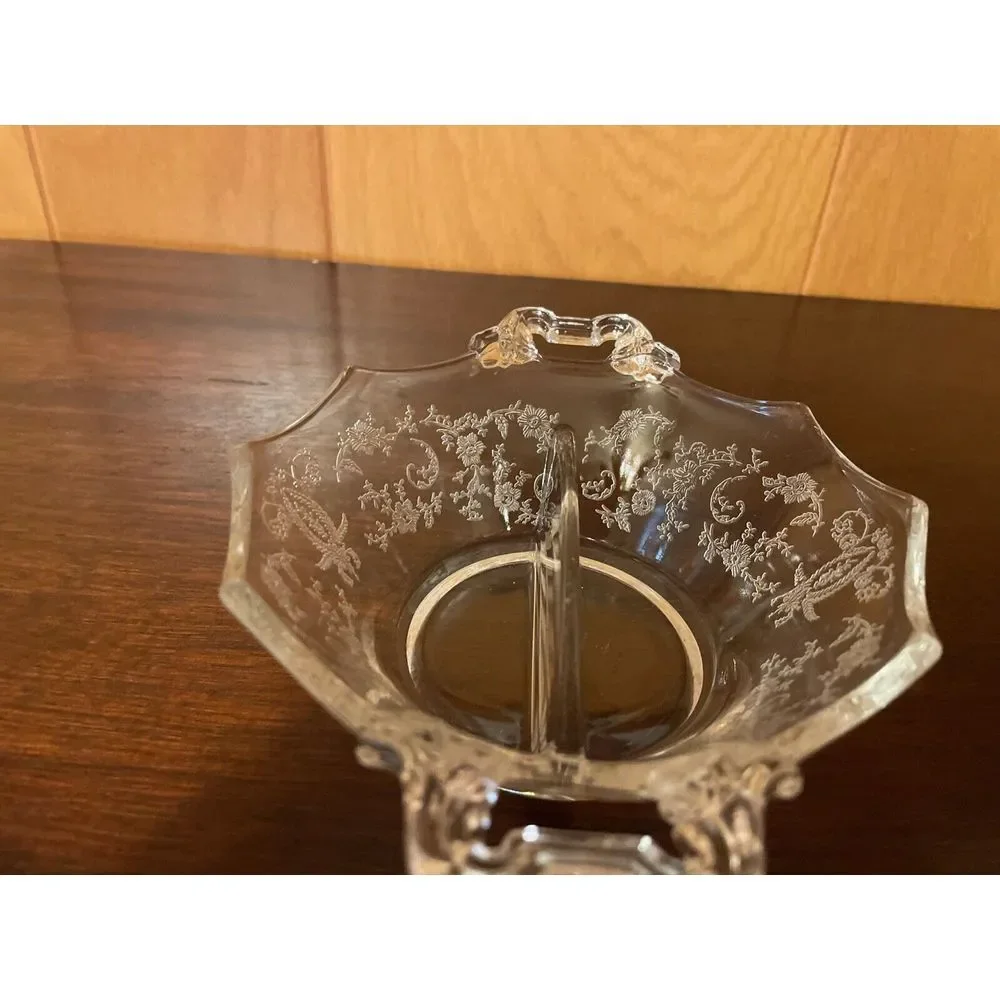 Vintage  New Martinsville/ Viking Glass Company Divided ‎ Dish Prelude Pattern 2